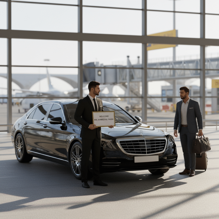 Airport Transfer Dubai, DXB chauffeur service, DWC transfer, Dubai luxury car airport, executive airport transfer, private driver Dubai price