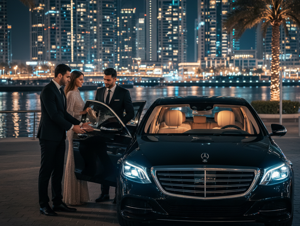 1 hour limo ride in Dubai and Abu Dhabi, Hourly limo rental UAE, Quick luxury transfer Dubai, Executive short ride Abu Dhabi, Limo photo shoot package