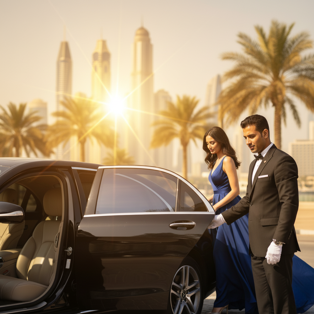 Limousine Service Dubai, festival transport Dubai, luxury group travel Dubai, New Year's Eve limo, chauffeur service Dubai festivals, Dubai Shopping Festival transport