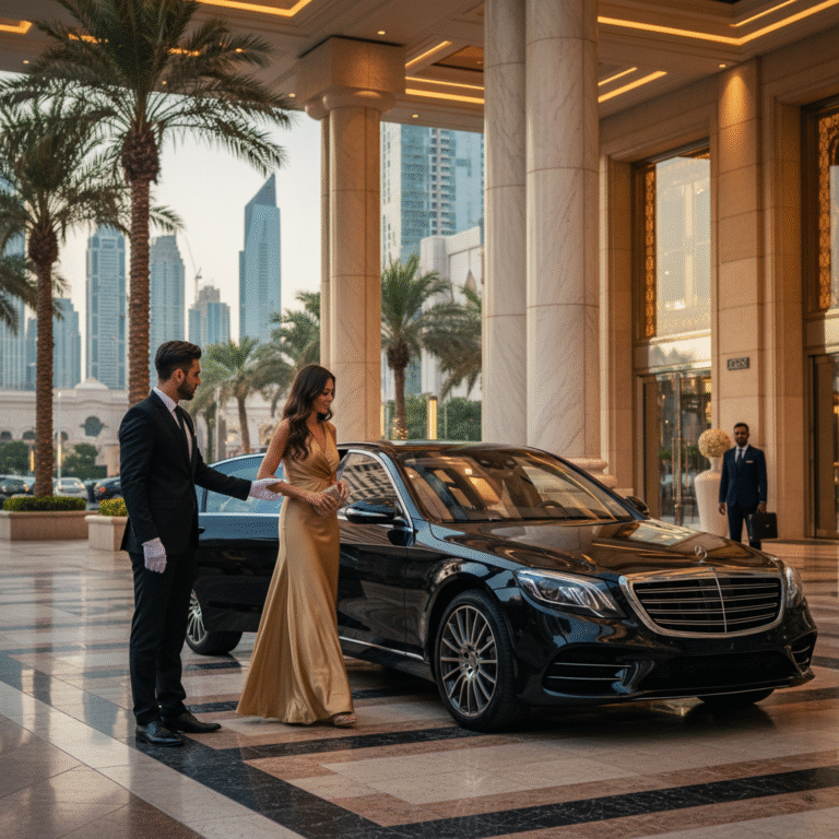 Hotel Transfer Service Dubai, airport transport, Dubai travel, professional airport pickup, ground transportation, safe travel Dubai, Wasalni Limousine