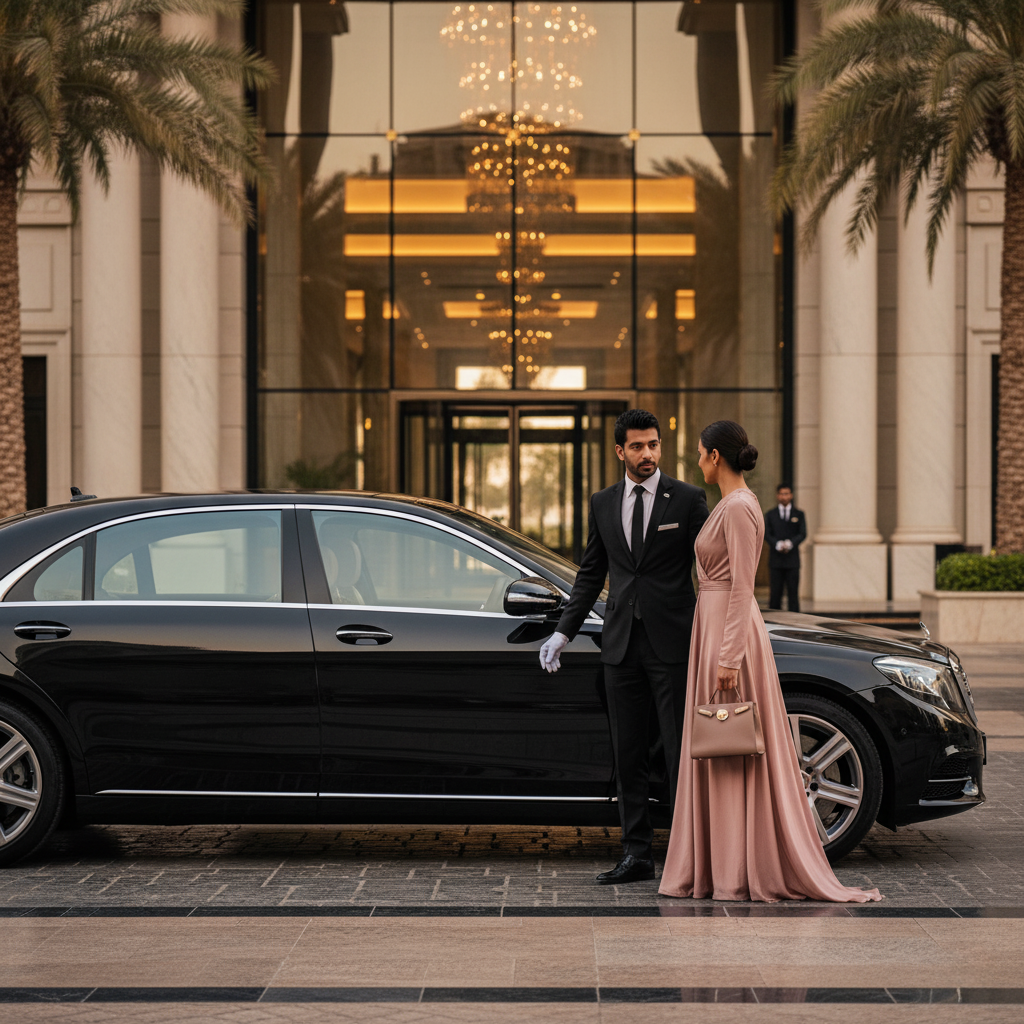 Airport Transfer Dubai, luxury airport transfer, Dubai chauffeur service, ultra-luxury hotel transfers, DXB private car service, professional chauffeur Dubai, executive car service Dubai, VIP airport pickup