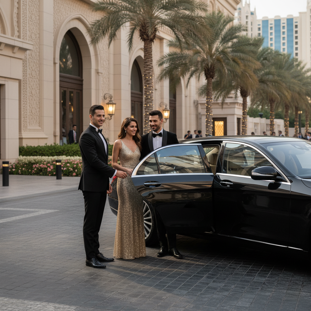 Premium Chauffeur Services in Dubai, chauffeur service Dubai, luxury car rental with driver, corporate travel Dubai, airport transfer Dubai, executive transportation UAE