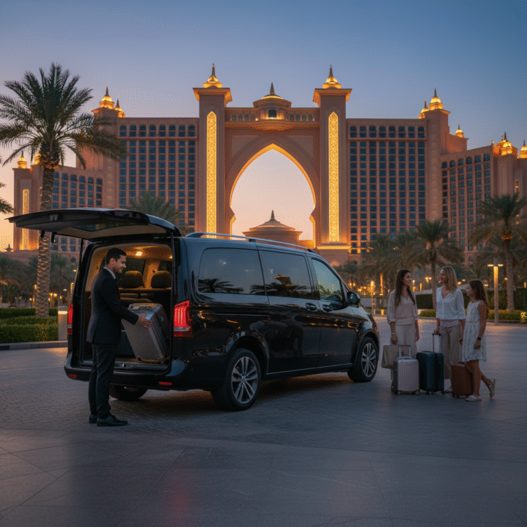 Airport Transfer Dubai, private film screening, chauffeur service Dubai, limousine rental Dubai, film industry transport, luxury airport pickup