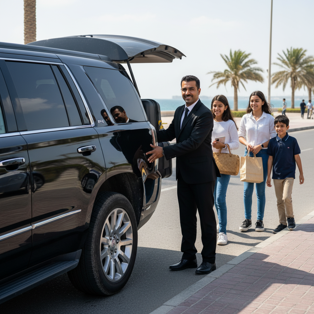 Chauffeur Services for VIP Guests, VIP transportation UAE, luxury car service Dubai, private driver Abu Dhabi events, cultural event chauffeur, music festival transport