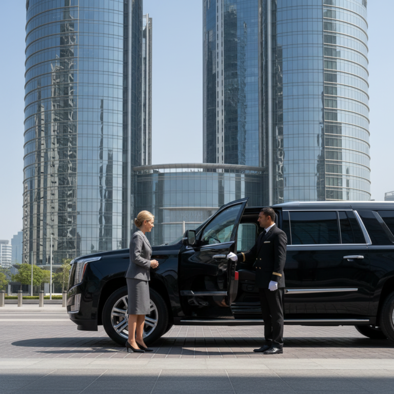 Chauffeur Services in Dubai, executive transportation, luxury transport Dubai, corporate travel Dubai, business image Dubai