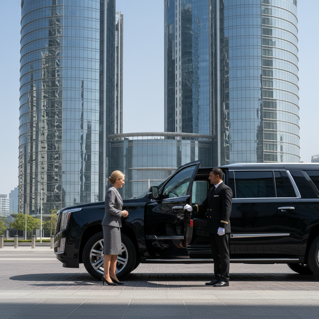 Chauffeur Services in Dubai, executive transportation, luxury transport Dubai, corporate travel Dubai, business image Dubai