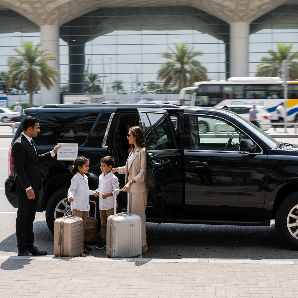 VIP Transportation in Abu Dhabi, chauffeur services, luxury travel Abu Dhabi, executive car service, professional driver, Abu Dhabi airport transfer, corporate transportation