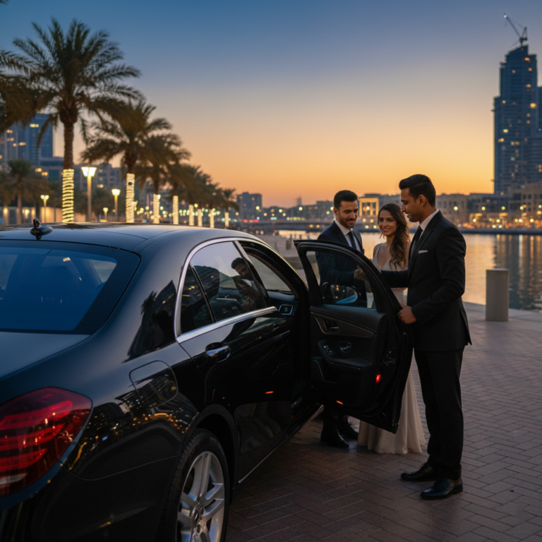 Limousine Company Dubai, Dubai chauffeur service, luxury car rental Dubai, executive sedan fleet, Mercedes S-Class, V-Class hire, corporate transport Dubai